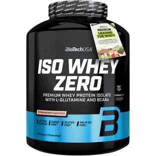 BioTech USA Iso Whey Zero eiwit met aardbeiensmaak 1816 g