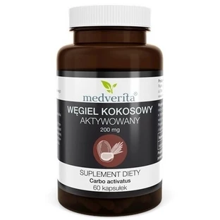 Medverita, aktivierte Kokosnusskohle, 200mg, 60 Kapseln