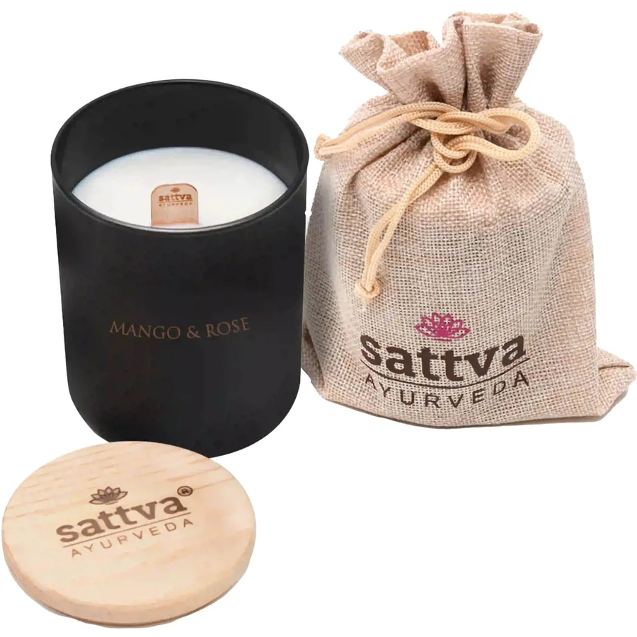 Sattva Candle Indian Rose and Mango Soy Candle 200ml