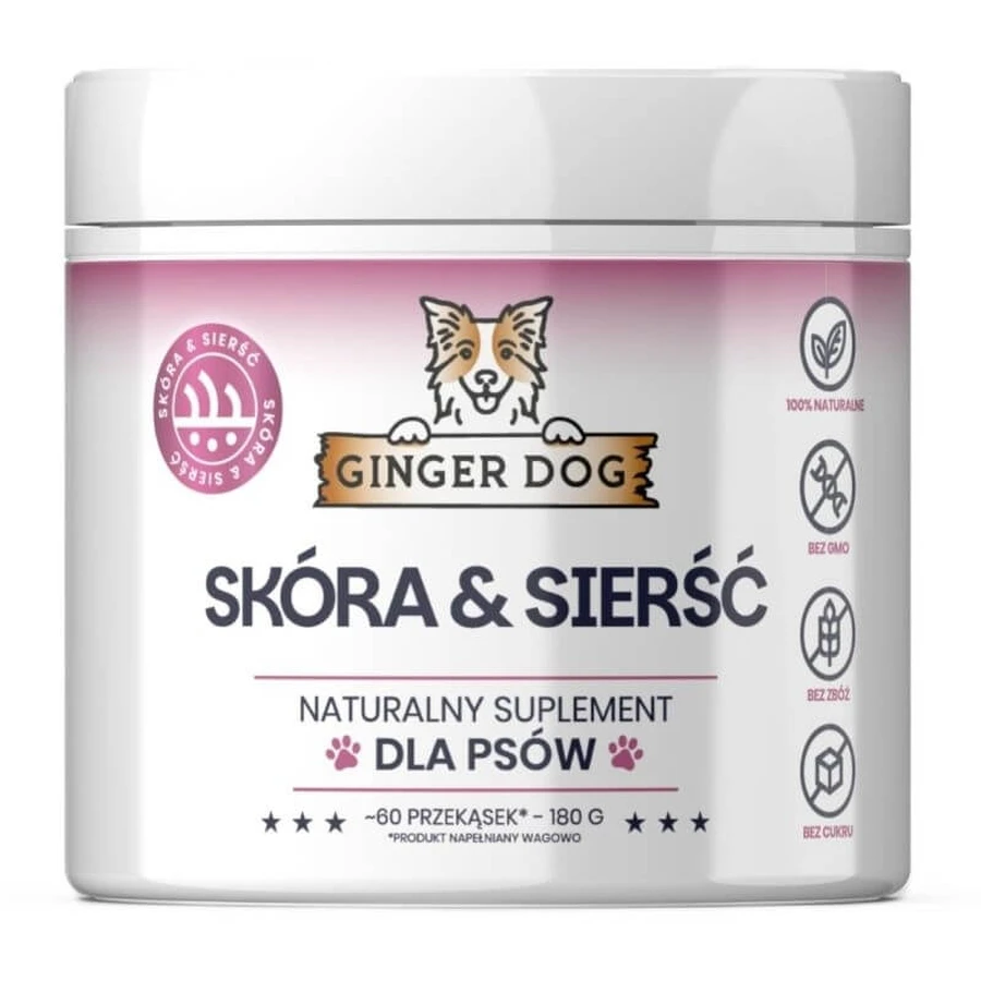 Ginger Dog Skin & Coat 60 Snacks 180 g (Verfallsdatum ...