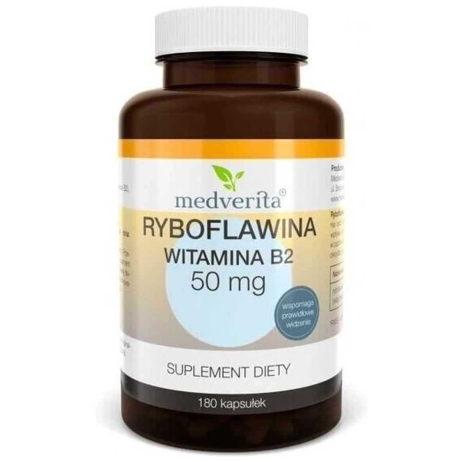 Medverita Riboflavine Vitamine B2 50 mg 180 capsules