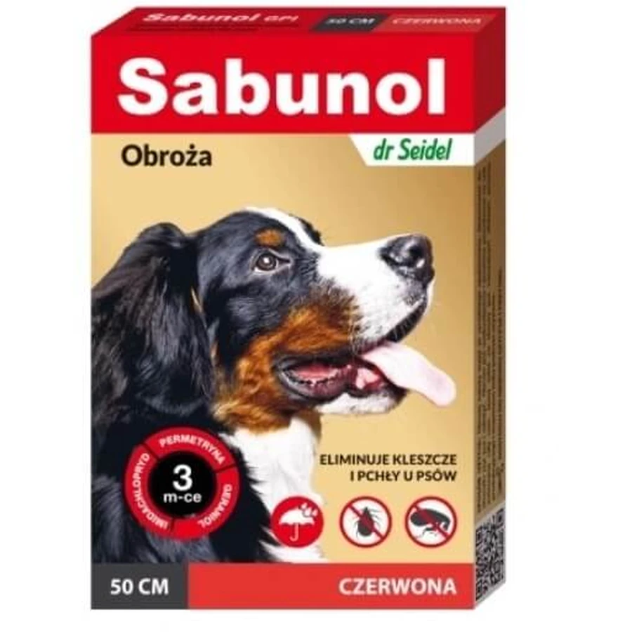 Sabunol GPI vlooienband voor hond rood 75 cm 1 ...