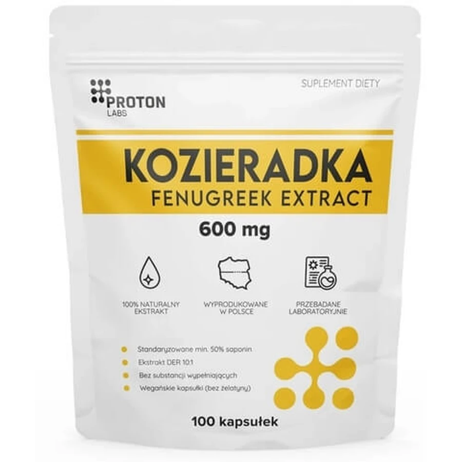 Proton Labs Bockshornklee 600 mg 10:1 50% Saponine 100 Kapseln