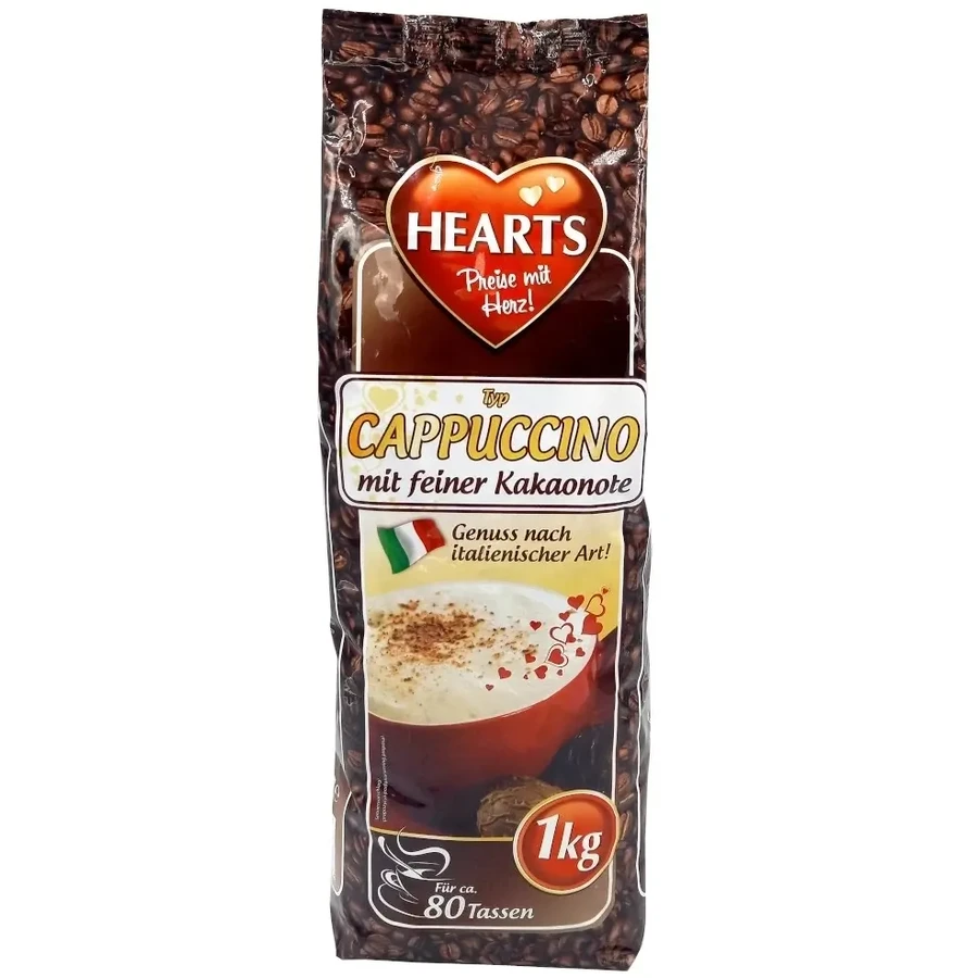 HEARTS Cappuccino oploskoffie met een vleugje cacao 1kg