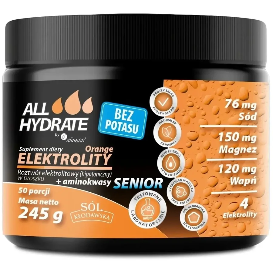 Allhydrate Electrolytes Senior orange sans potassium 245 g