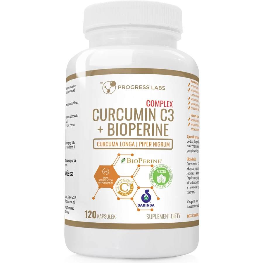Fortschritt Labs Curcumin C3 + Piperin 120 Kapseln