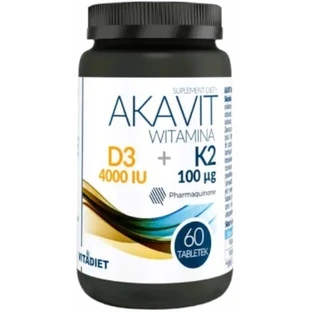 VITADIET Akavit Vitamin D3 4000 IU + K2 100 mcg 60 Tabletten.