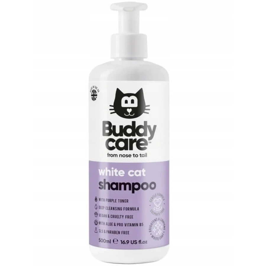 Buddy Care Witte Kattenshampoo 500 ml.