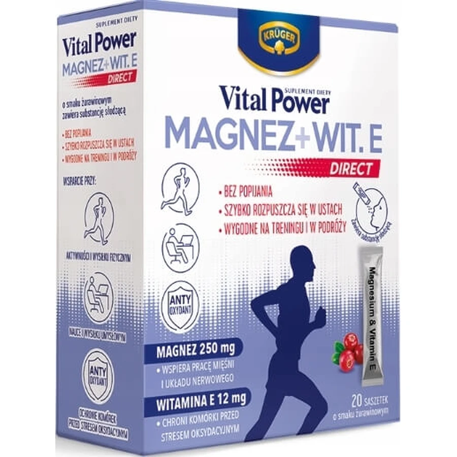 KRUGER Vital Power Magnesium + Vitamin E Direct, flavor ...