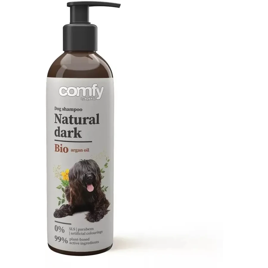Champú Comfy Natural Dark para perros de pelo oscuro 250 ml.