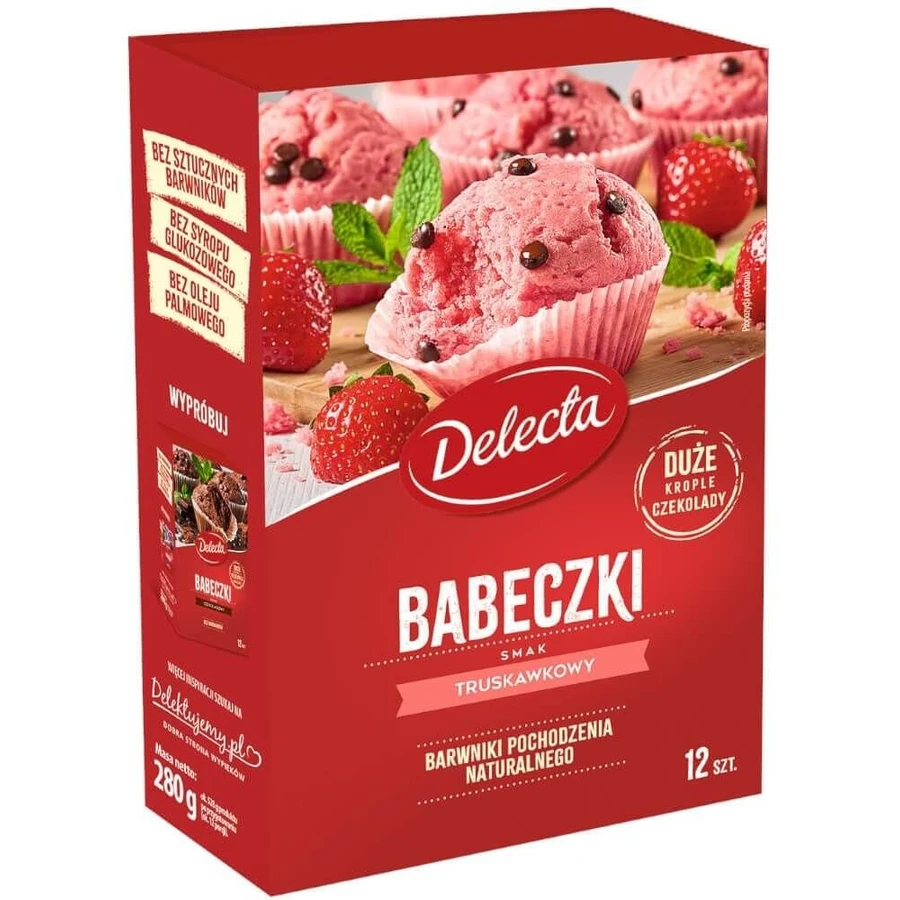 Delecta Cupcakes aardbeiensmaak 280 g