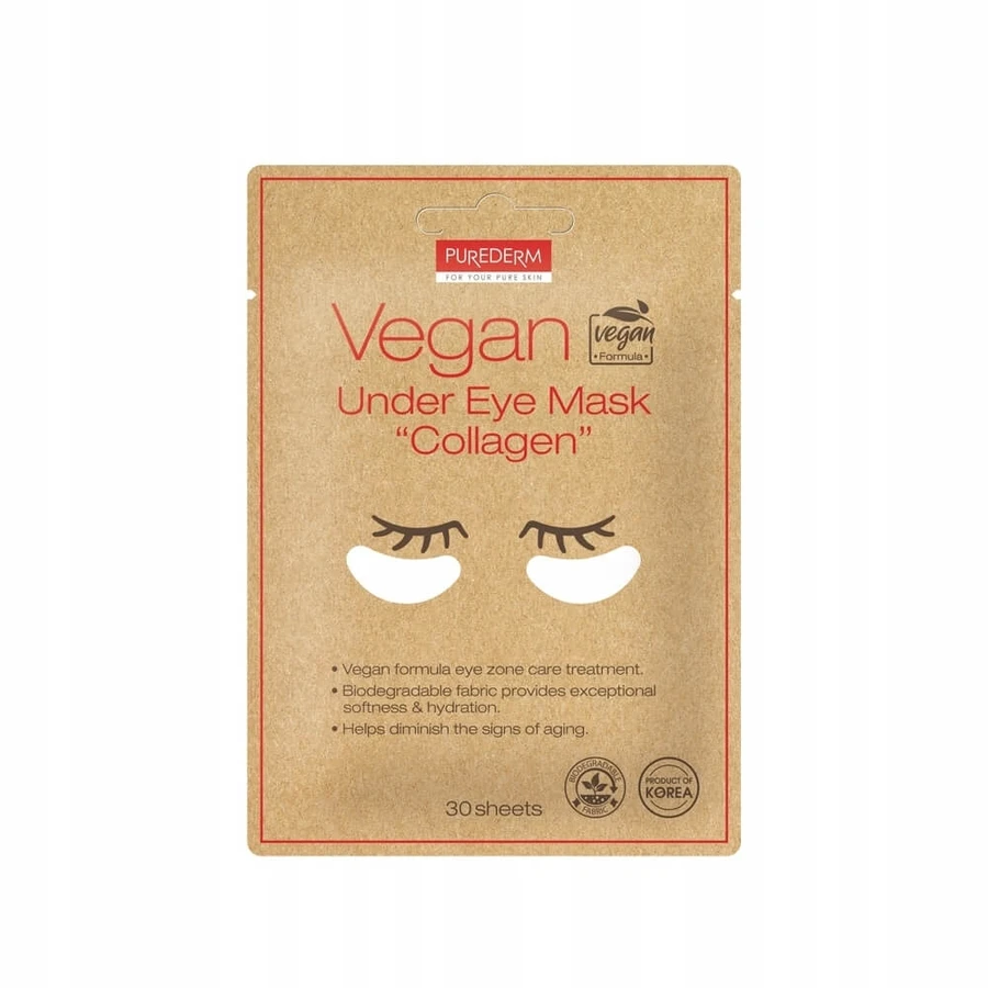 Purederm Vegan oogpads met collageen 30 stuks