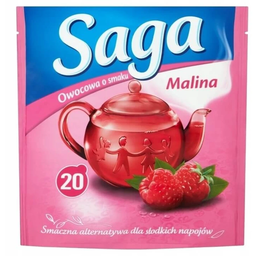 Saga Zmeură ceai de fructe 20 pliculețe