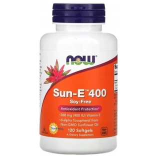 Now Foods Vitamine E-400 (Sun-E) 120 gélules.