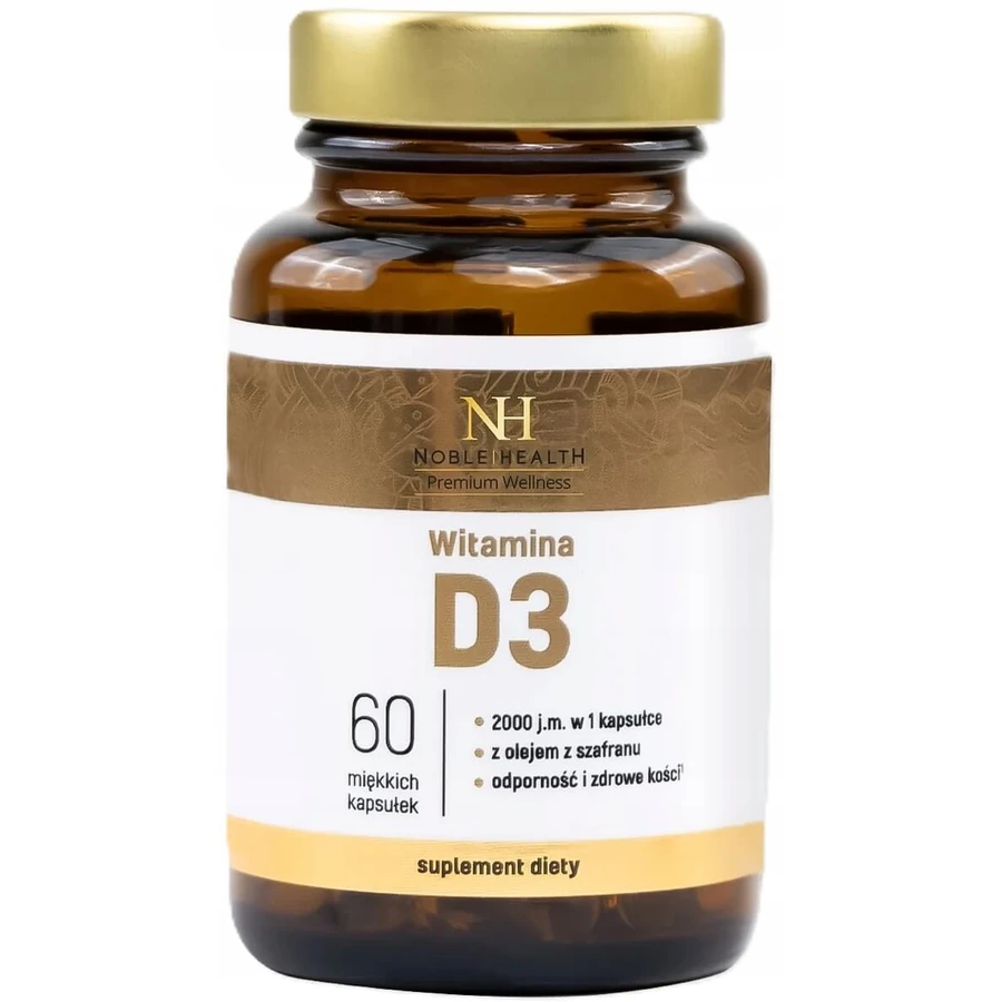 Noble Health Premium Wellness Vitamin D3 60 capsules.