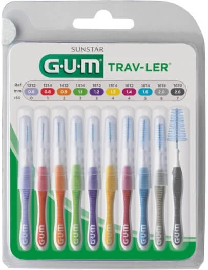 Sunstar GUM Trav-Ler interdental brushes 10 pieces.