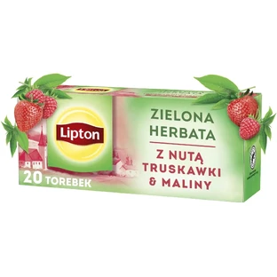 Lipton Grüner Tee mit einem Hauch von Erdbeere und Himbeere 20 Beutel