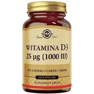 SOLGAR Vitamine D3 natuurlijk 25 mcg 100 capsules