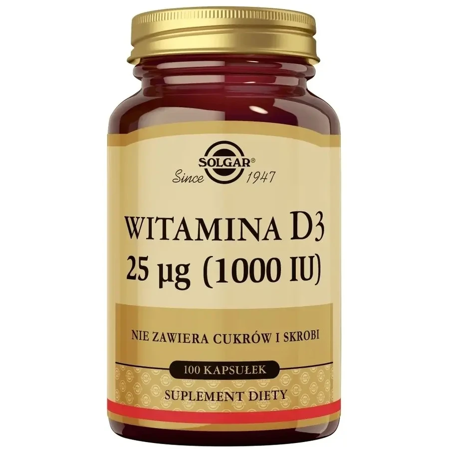 SOLGAR Vitamin D3 natürlich 25 mcg 100 Kapseln