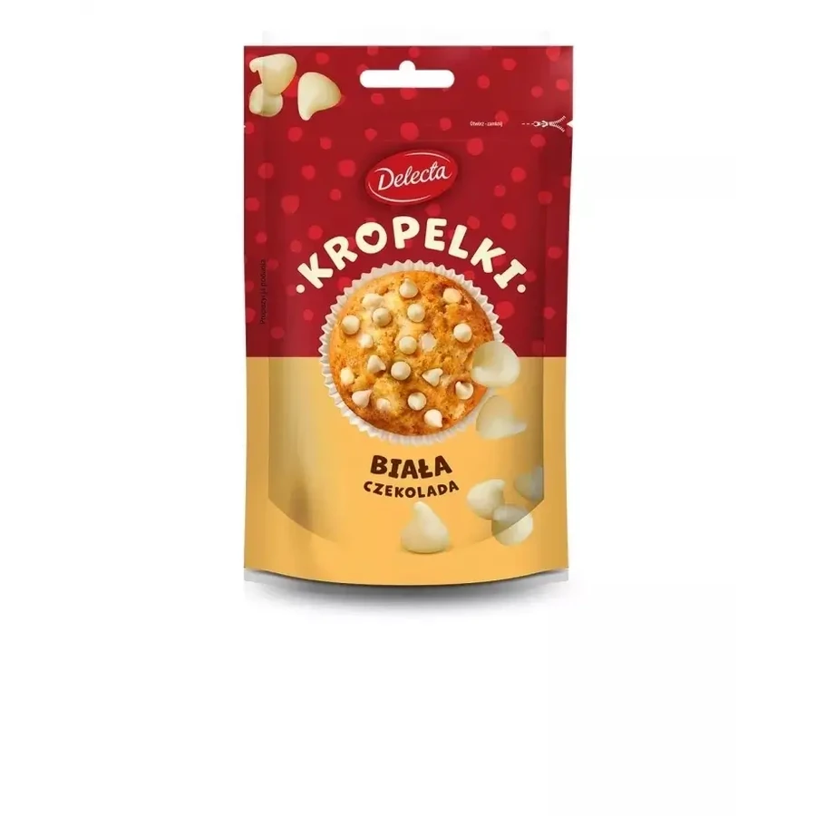 Delecta Kropelki Witte chocolade 80 g