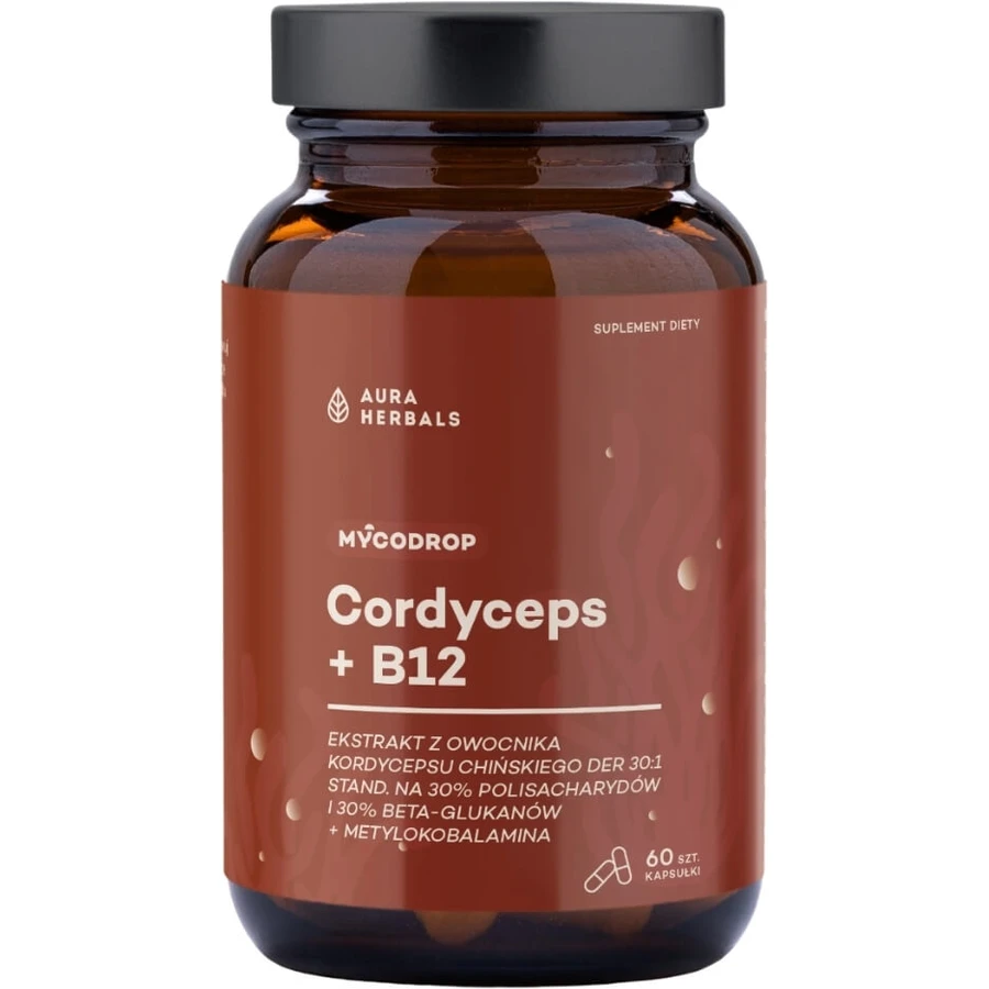 Mycodrop Cordyceps 30:1 + B12 30% Beta-Glucan 60 cápsulas