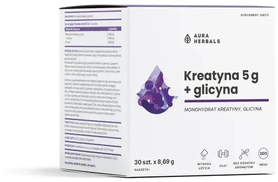 Aura Herbals Creatine 5 g Monohydrate + Glycine 30 sachets