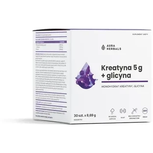 Aura Herbals Creatina 5 g Monohidrato + Glicina 30 sobres