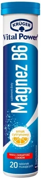 Kruger Vital Power Magnesium + B6 lemon flavor 60 tablets ...