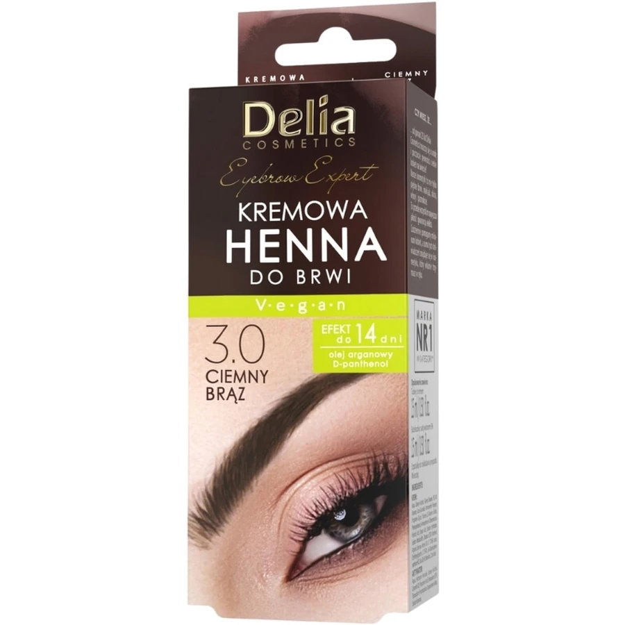 DELIA HENNA crema para cejas 3.0 Marrón oscuro con aceite ...
