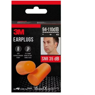 3M™ Earplugs 1100, soft foam, SNR value 35 ...