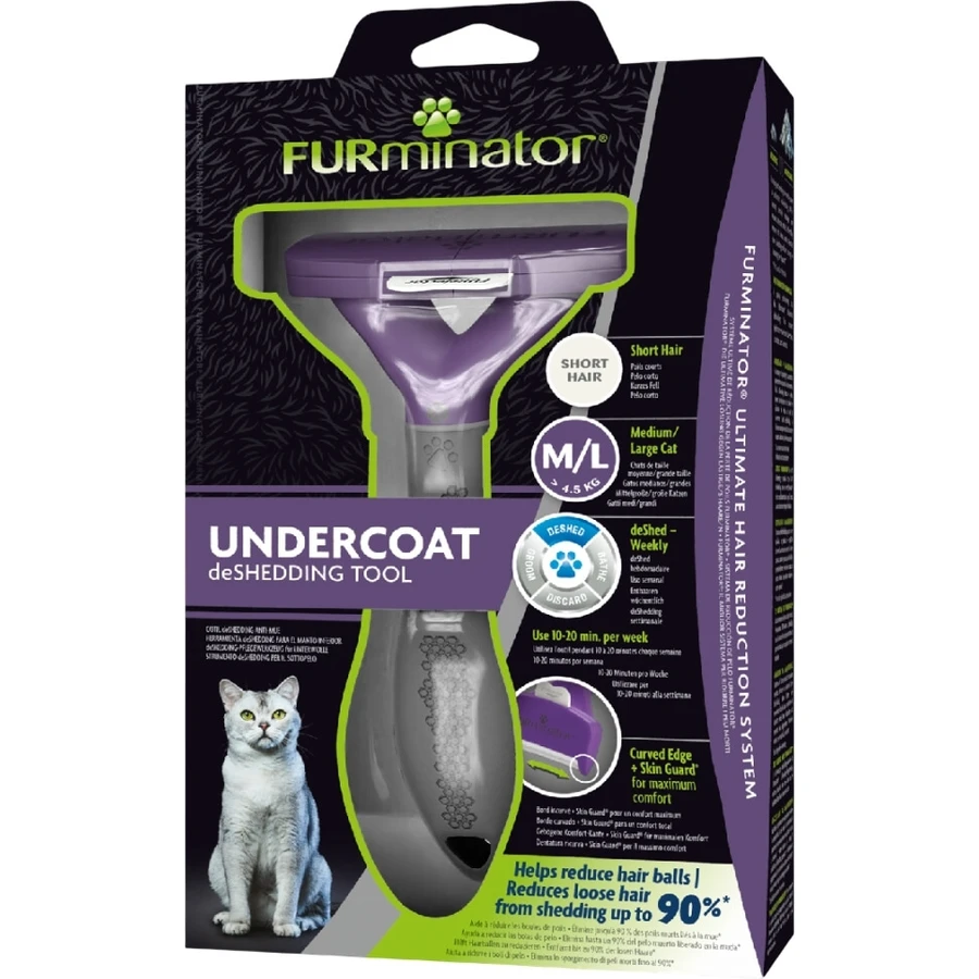 Brosse FURminator pour chats à poils courts L