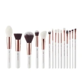 Jessup White/Rose Gold Mix Hair Brush Set of 15 Brushes