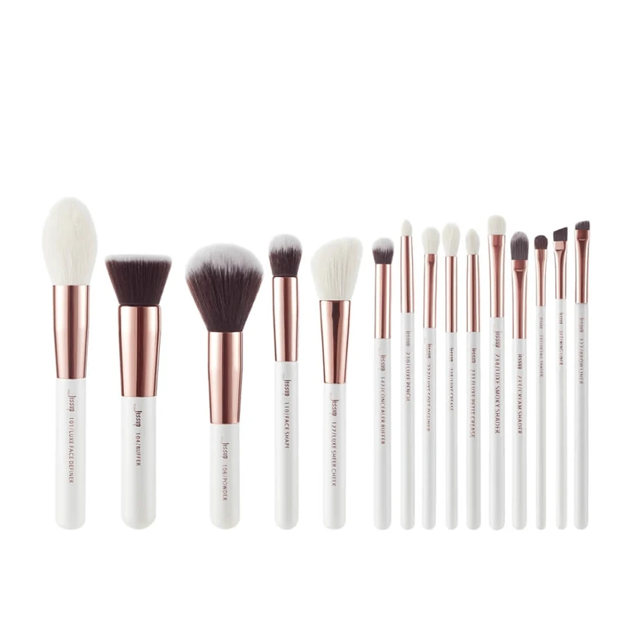 Jessup Weiß/Rosegold Mix Haarbürste Set mit 15 Bürsten
