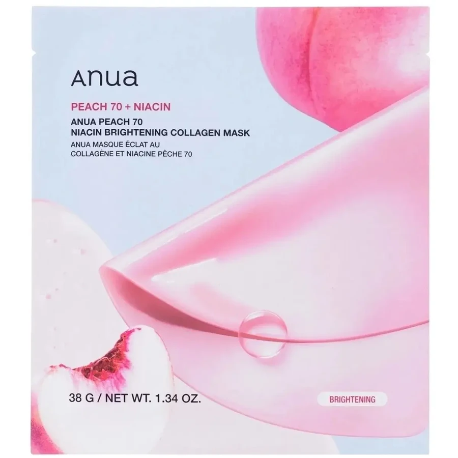 Anua Peach 70 Niacin Brightening Collagen Mask, een gel ...