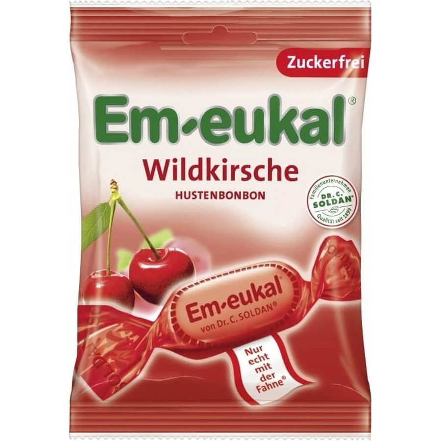 Em-Eukal Suikervrij kersensnoepje 75 g