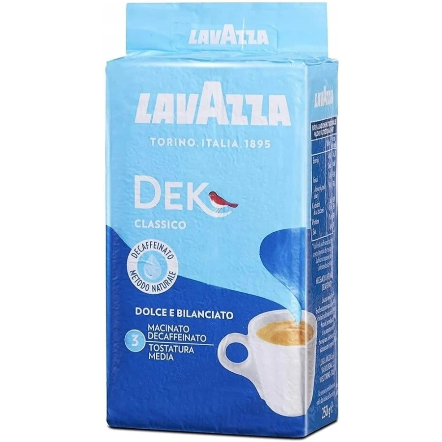 Lavazza Dek Classico, cafeïnevrije gemalen koffie, 250g