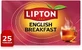 Lipton ENGLISH BREAKFAST zwarte thee 25 builtjes