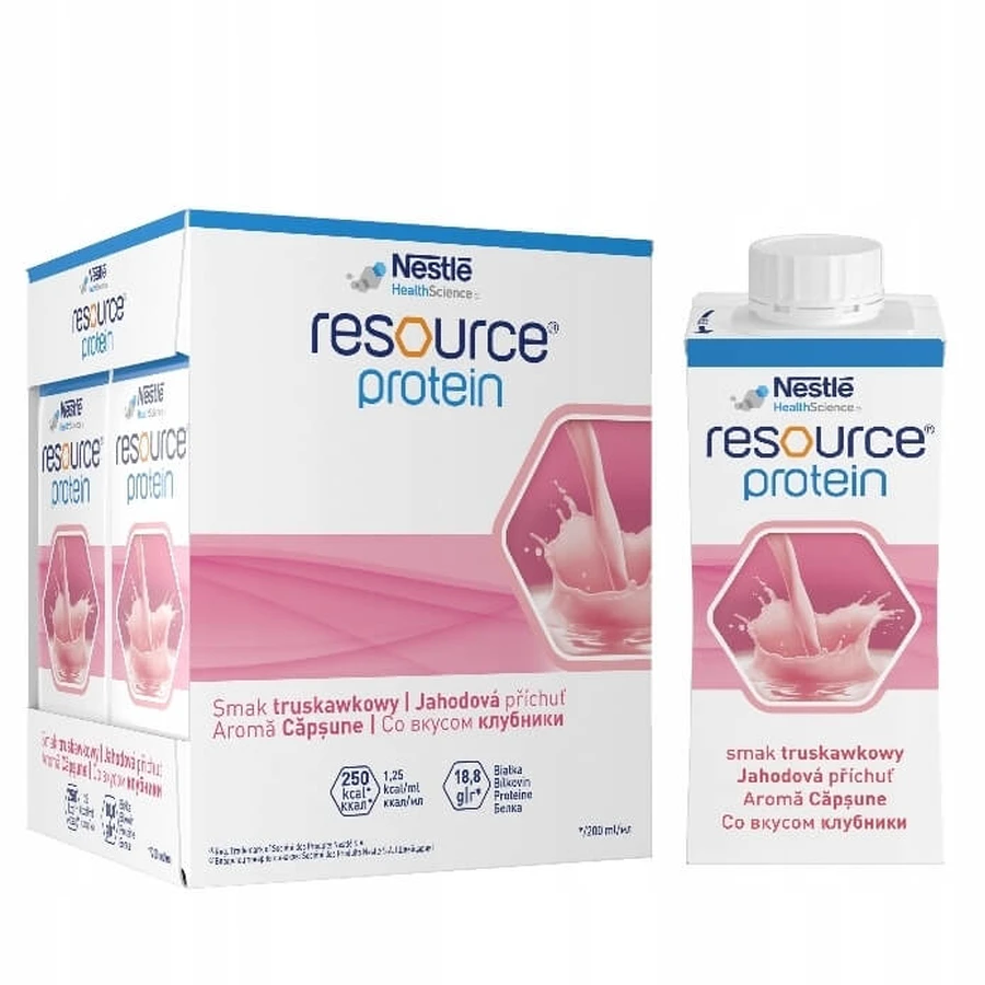 Resource Eiwit aardbei smaak orale vloeistof 4 x 200 ml