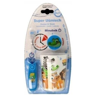 Dr. Scott Blauer Becher + Zahnbürste + Stopfen-Set