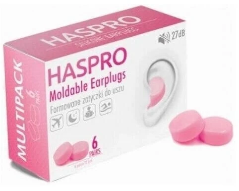 Haspro Molded Earplugs 6 pairs Pink