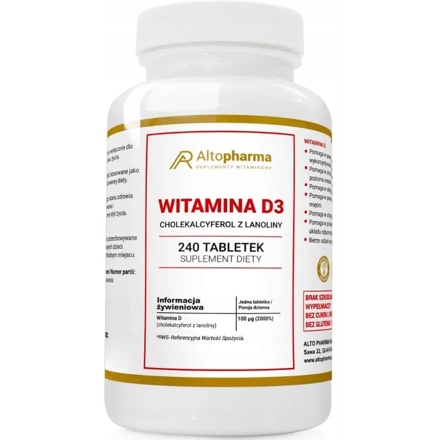 Altopharma Vitamin D3 4000 IU 240 tablets
