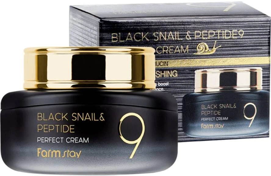 Farmstay Black Snail & Peptide 9 Snail Mucin Cream for ...