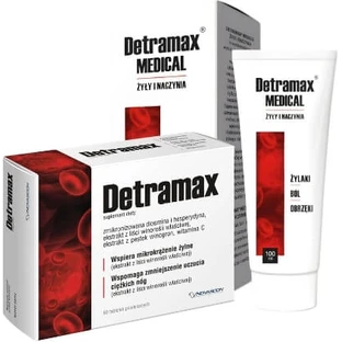 Detramax 60 Tabletten + Detramax Medical Gel für Krampfadern, Schmerzen, ...