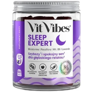 Vit Vibes Sleep Expert sabor baya con un toque de lavanda jaleas 60 ...