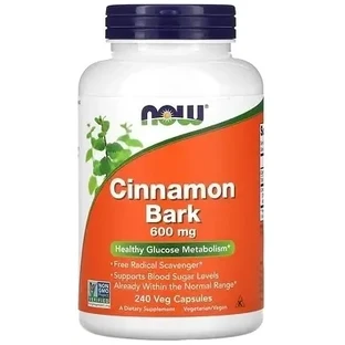 Now Foods Cinnamon Bark 600 mg - corteza de canela 240 cápsulas