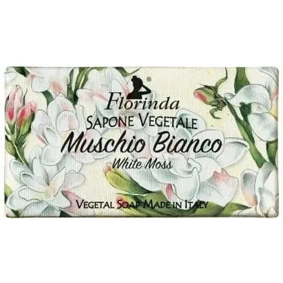 FLORINDA Natuurlijke bloemen plantenzeep witte musk 100 g
