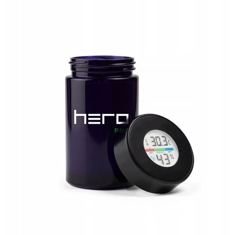 HERO PRO Parfümfreier Glasbehälter mit Hygrometer 50 ml