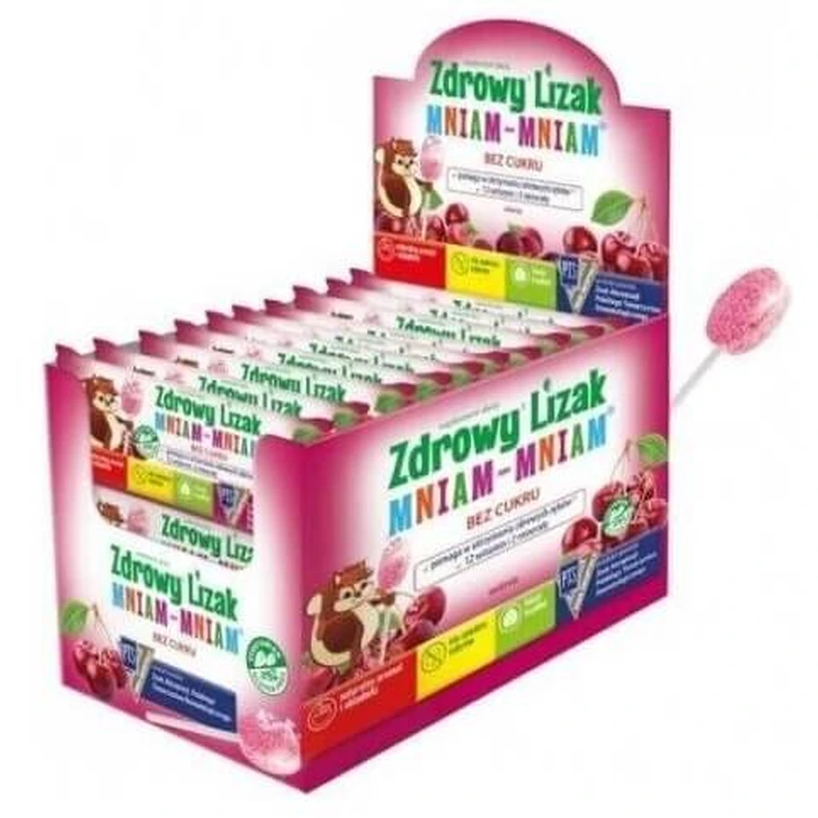 Sucette saine Yummy Yummy au goût de cerise pétillante 40 pièces
