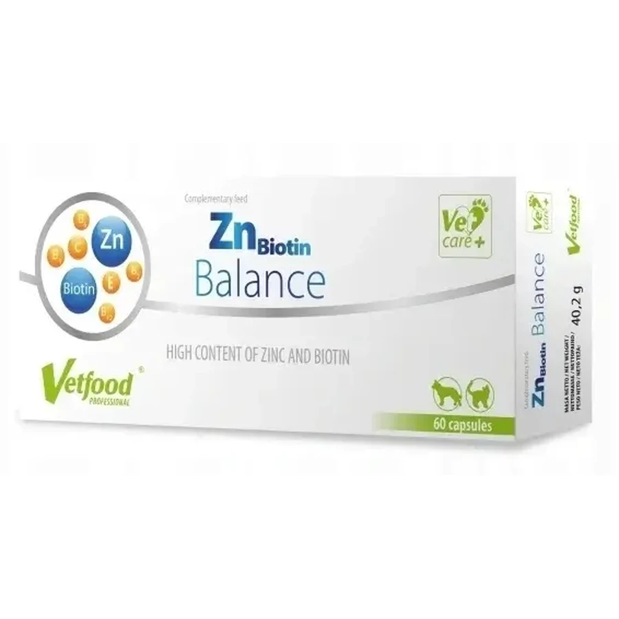 VETFOOD ZnBiotin Balance 60 gélules.