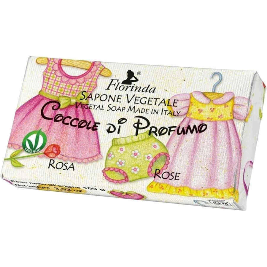 FLORINDA Natürliche Pflanzenseife für Kinder Rose 100 g
